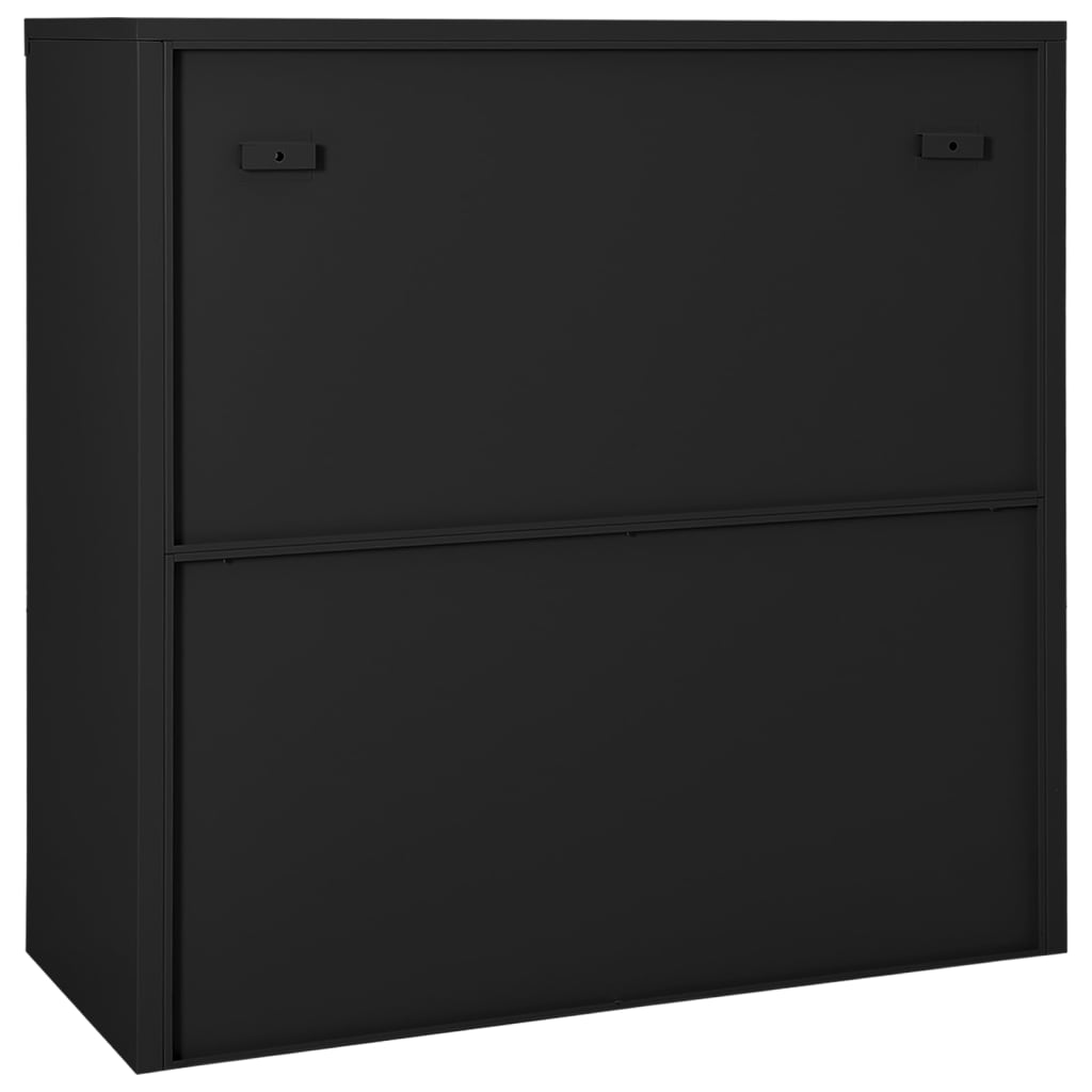 vidaXL Sliding Door Cabinet with Planter Box Anthracite Steel-8