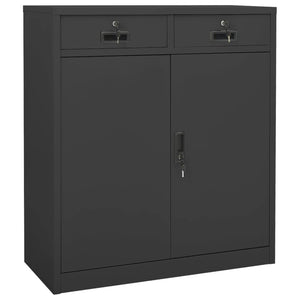 vidaXL Office Cabinet with Planter Box Anthracite 35.4"x15.7"x49.2" Steel-8