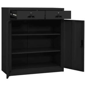 vidaXL Office Cabinet with Planter Box Anthracite 35.4"x15.7"x49.2" Steel-9