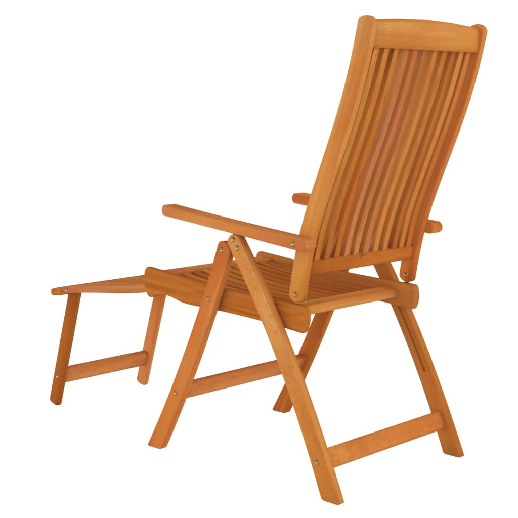 vidaXL Folding Patio Chairs with Footrests 2 pcs Solid Wood Eucalyptus-4