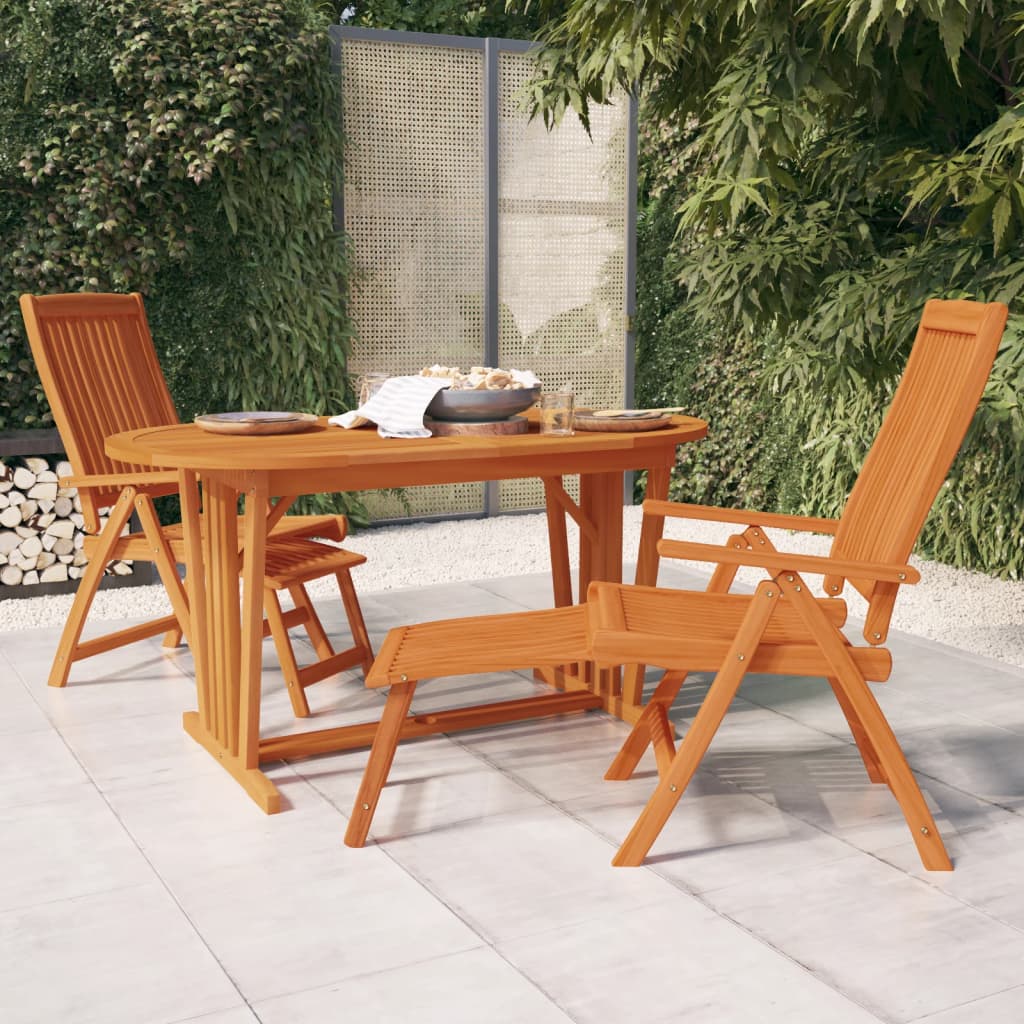 vidaXL Folding Patio Chairs with Footrests 2 pcs Solid Wood Eucalyptus-0