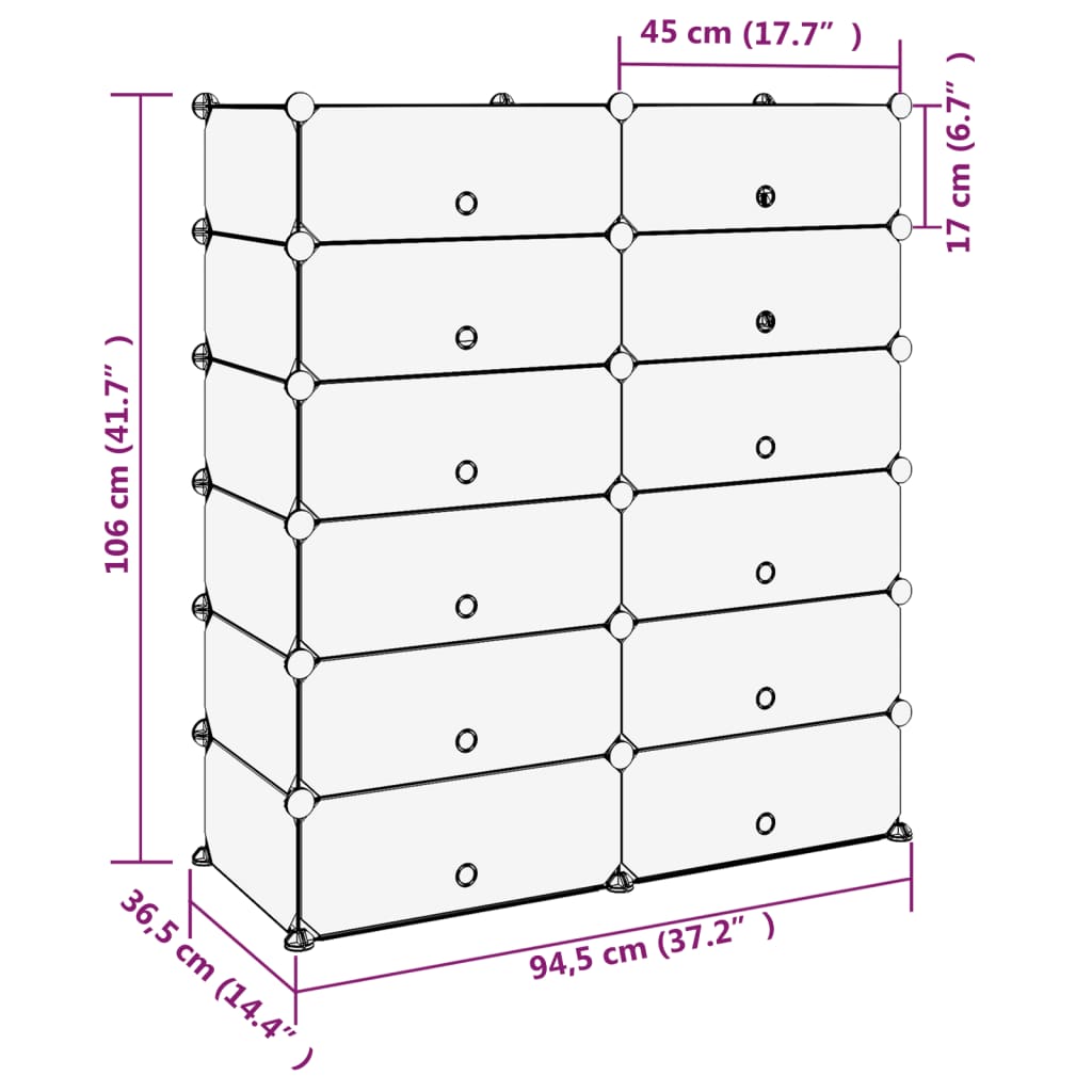 vidaXL Shoe Rack Shoe Storage Organizer with Doors for Entryway Hallway PP-4