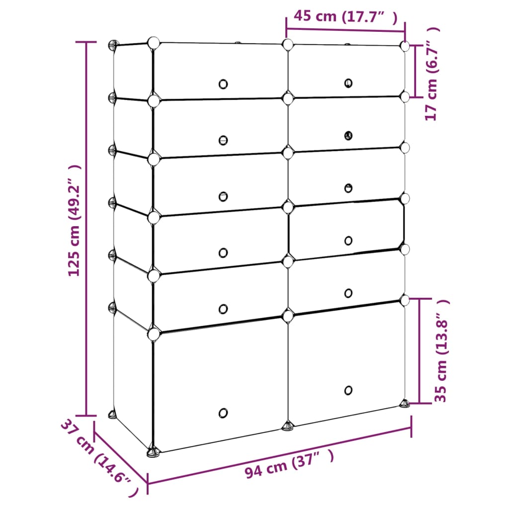 vidaXL Shoe Rack Shoe Storage Organizer with Doors for Entryway Hallway PP-41