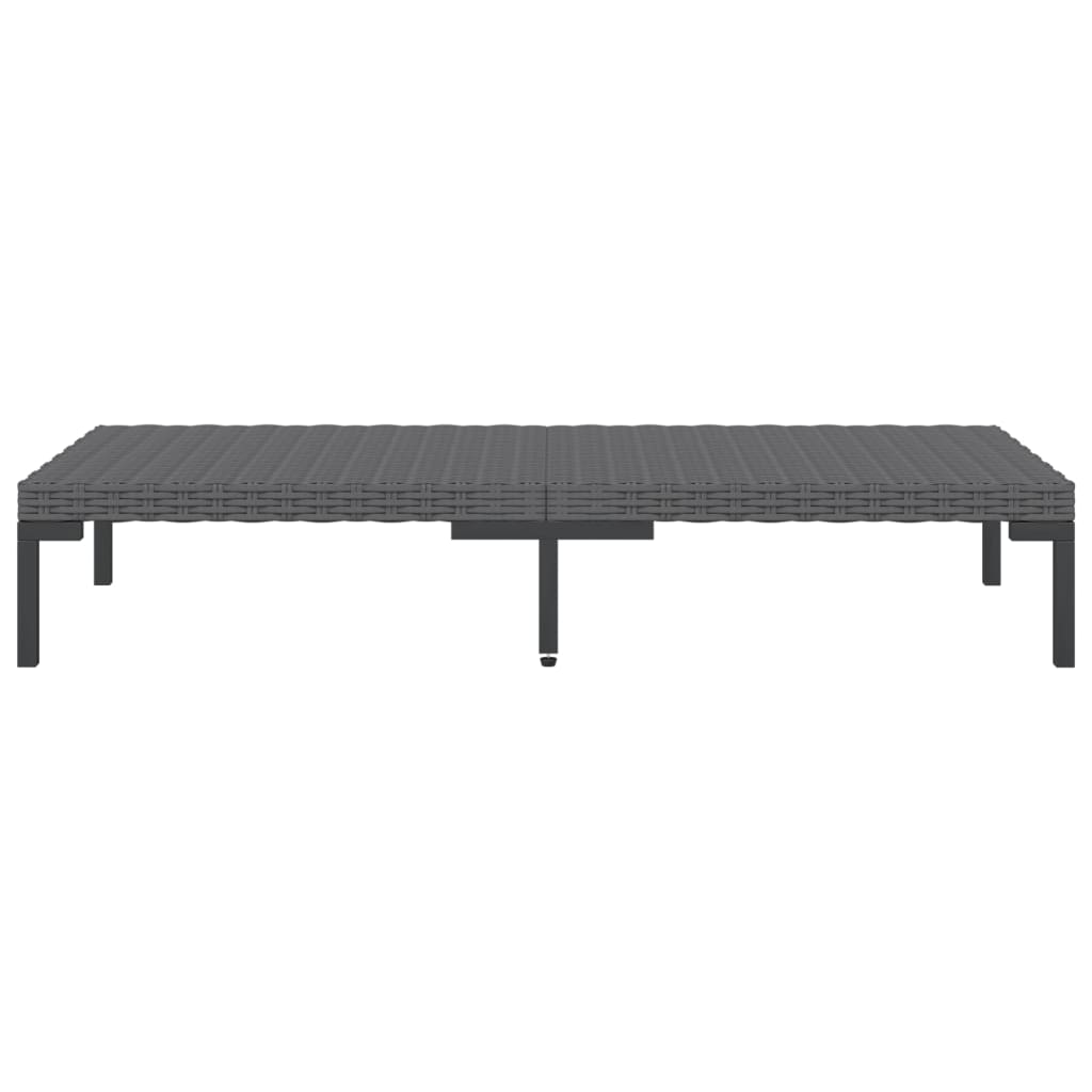 vidaXL Patio Coffee Table Dark Gray Half Round Poly Rattan-3