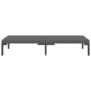 vidaXL Patio Coffee Table Dark Gray Half Round Poly Rattan-3