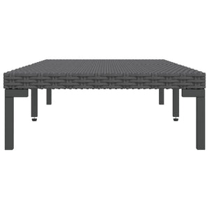 vidaXL Patio Coffee Table Dark Gray Half Round Poly Rattan-4