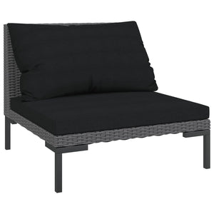 vidaXL Patio Sofa with Cushions Half Round Poly Rattan-0