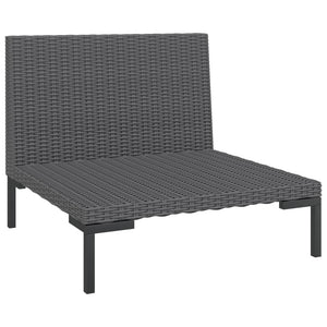 vidaXL Patio Sofa with Cushions Half Round Poly Rattan-2