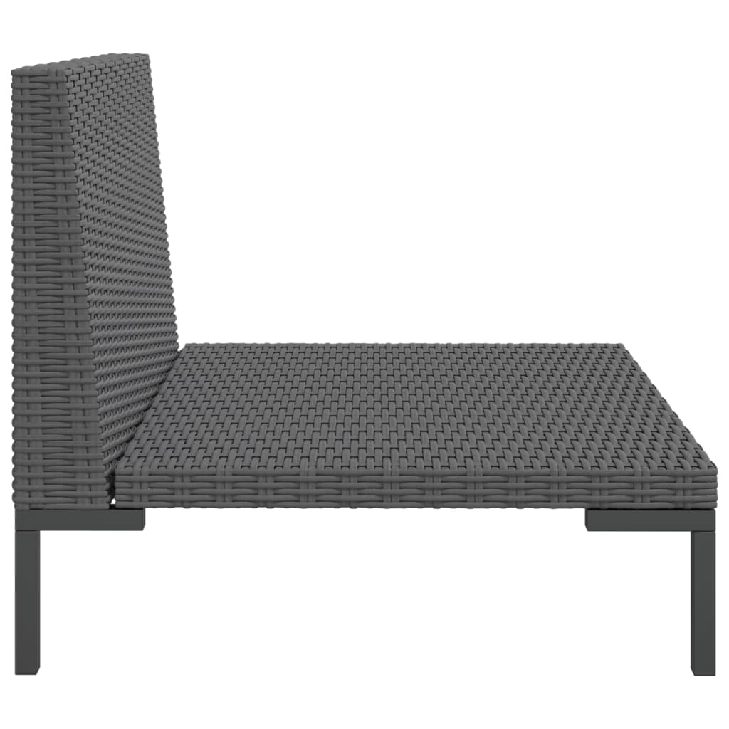 vidaXL Patio Sofa with Cushions Half Round Poly Rattan-4