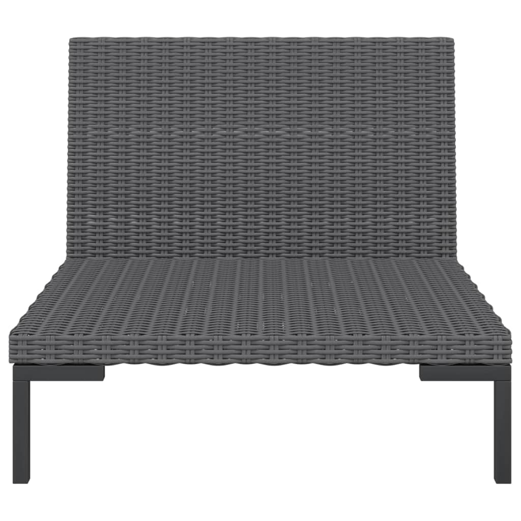 vidaXL Patio Sofa with Cushions Half Round Poly Rattan-5