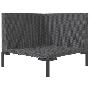 vidaXL Patio Sofa with Cushions Half Round Poly Rattan-2