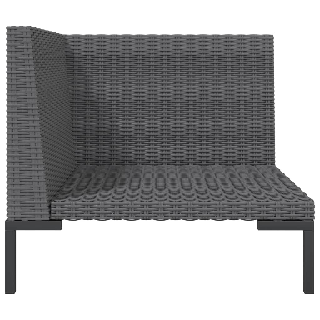 vidaXL Patio Sofa with Cushions Half Round Poly Rattan-3