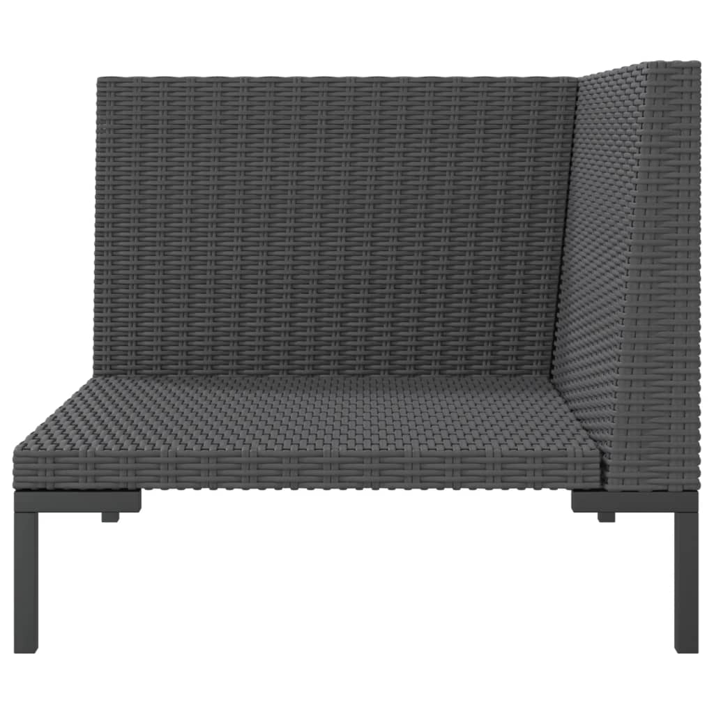 vidaXL Patio Sofa with Cushions Half Round Poly Rattan-4