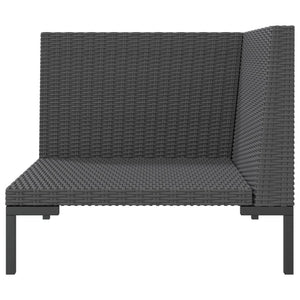 vidaXL Patio Sofa with Cushions Half Round Poly Rattan-4