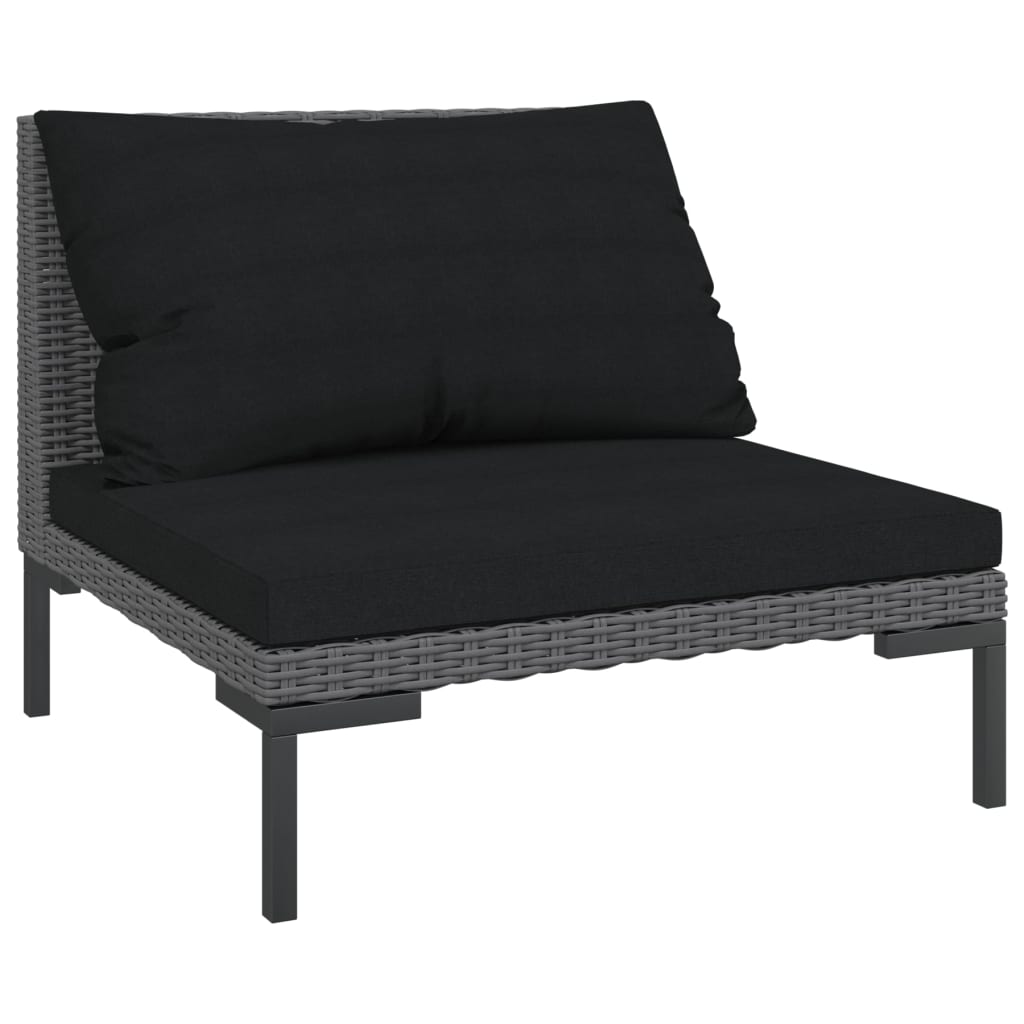 vidaXL Patio Sofas 2pcs with Cushions Half Round Poly Rattan-2