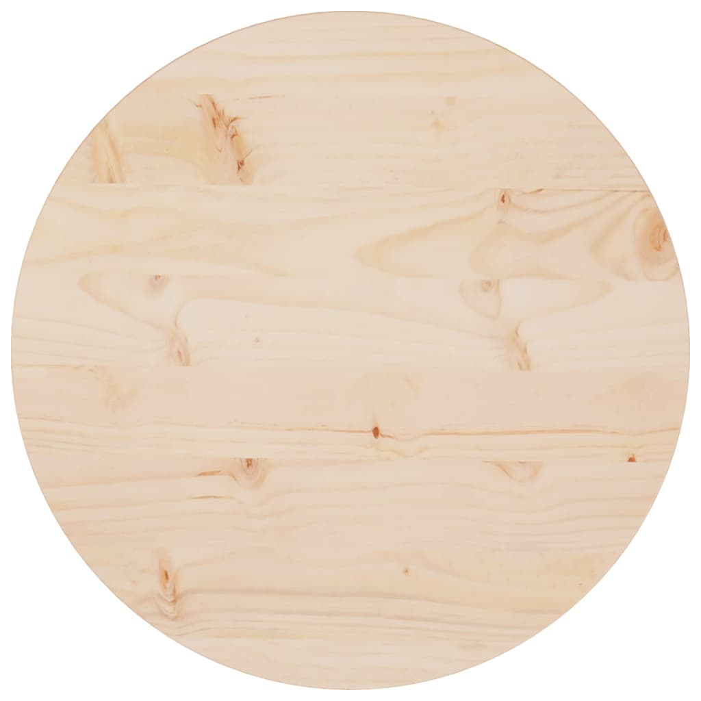 vidaXL Table Top Replacement Round for Garden Coffee Table Solid Wood Pine-3