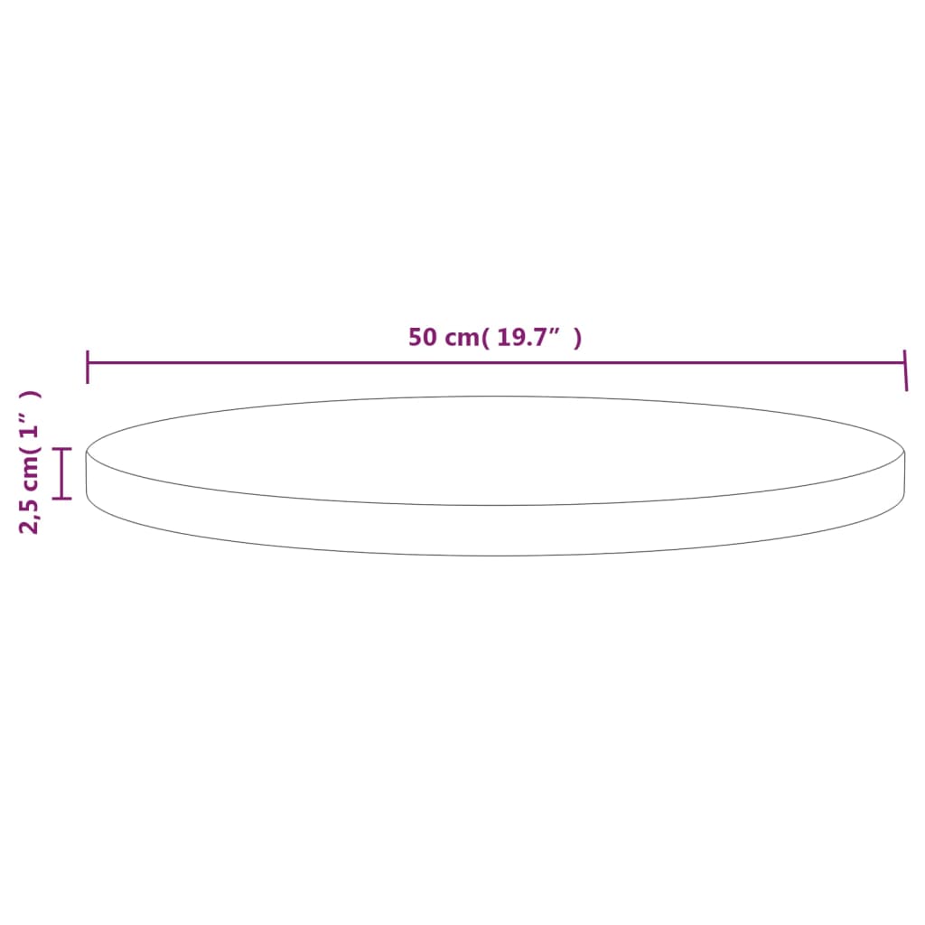 vidaXL Table Top Replacement Round for Garden Coffee Table Solid Wood Pine-33