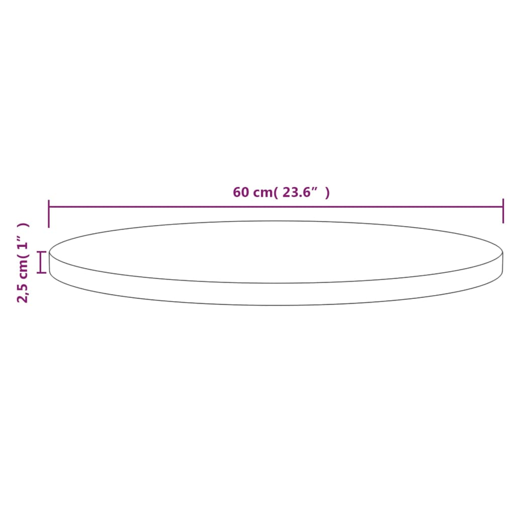 vidaXL Table Top Replacement Round for Garden Coffee Table Solid Wood Pine-19