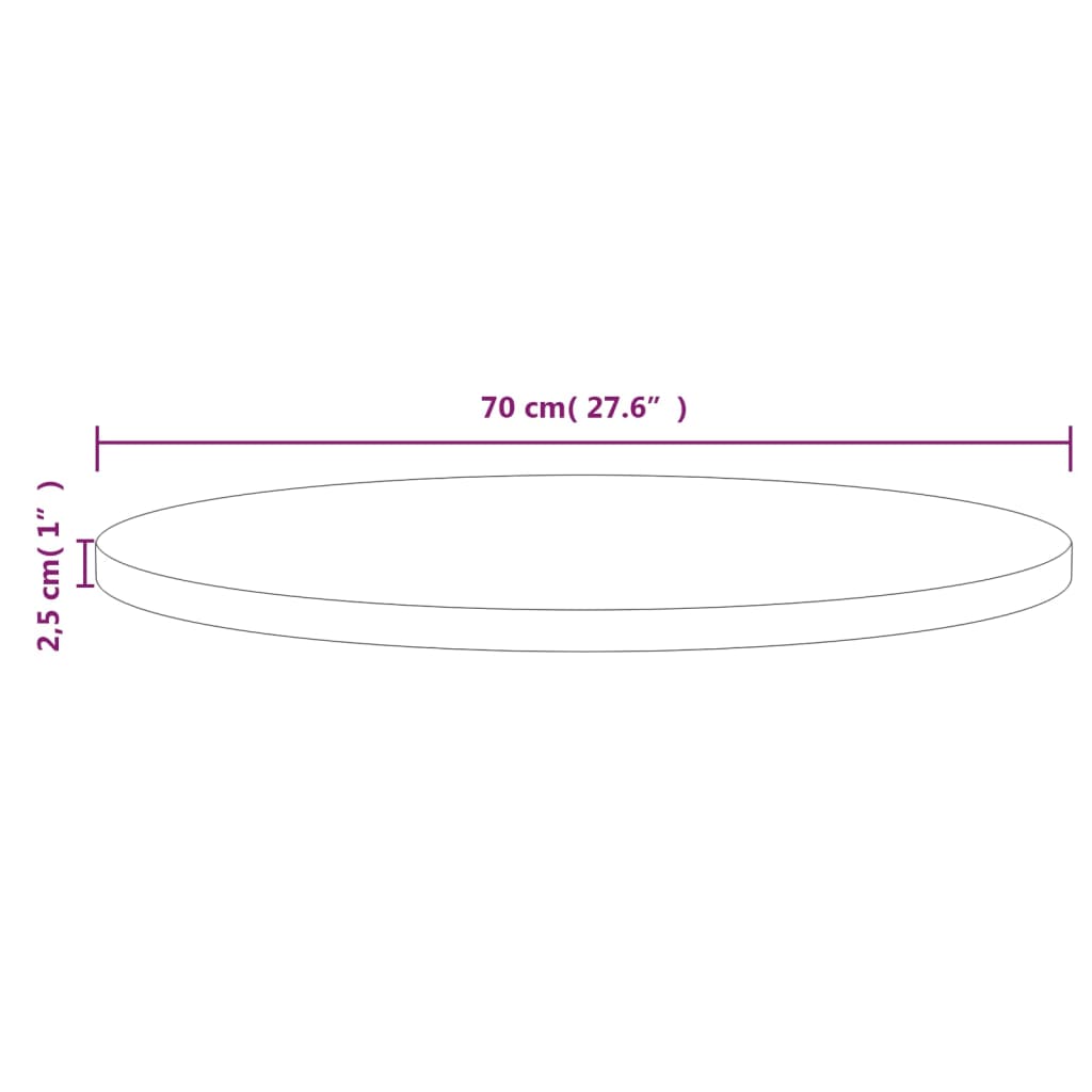 vidaXL Table Top Replacement Round for Garden Coffee Table Solid Wood Pine-45