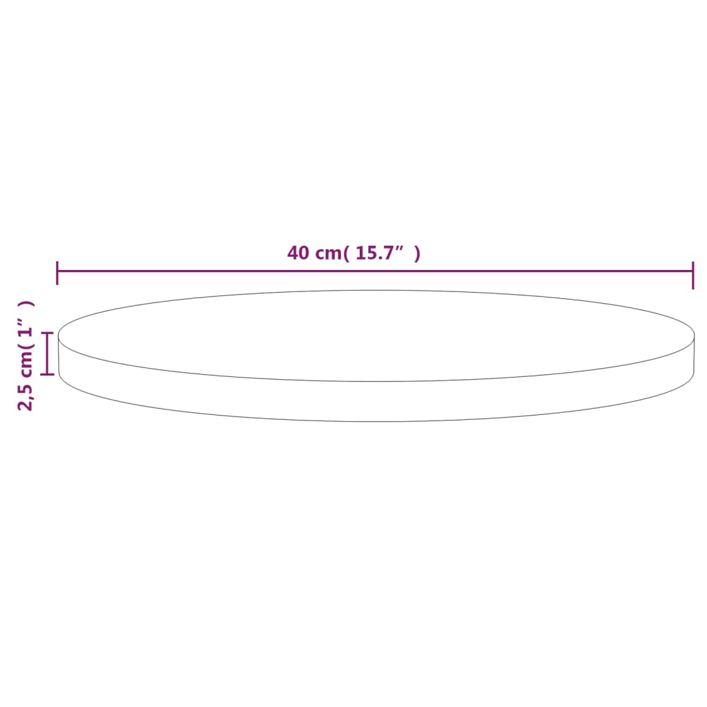 vidaXL Table Top Replacement Round for Garden Coffee Table Solid Wood Pine-20