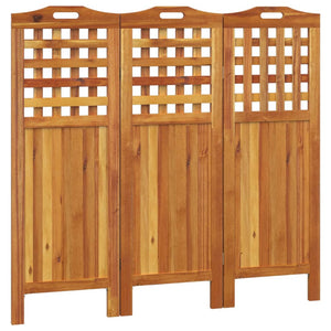 vidaXL 3 Panel Room Divider Privacy Room Divider Screen Solid Wood Acacia-2