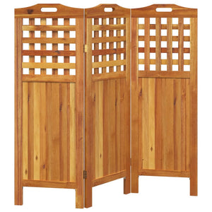 vidaXL 3 Panel Room Divider Privacy Room Divider Screen Solid Wood Acacia-26