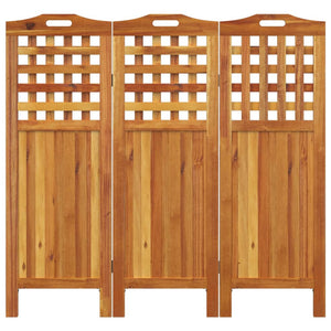 vidaXL 3 Panel Room Divider Privacy Room Divider Screen Solid Wood Acacia-30