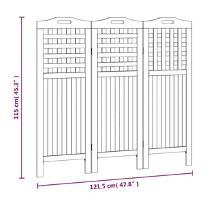 vidaXL 3 Panel Room Divider Privacy Room Divider Screen Solid Wood Acacia-17