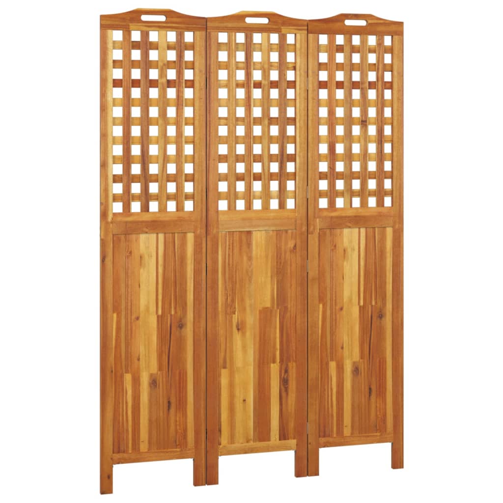 vidaXL 3 Panel Room Divider Privacy Room Divider Screen Solid Wood Acacia-9