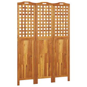 vidaXL 3 Panel Room Divider Privacy Room Divider Screen Solid Wood Acacia-9