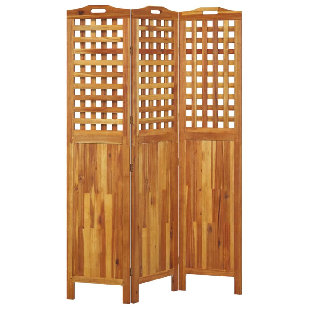 vidaXL 3 Panel Room Divider Privacy Room Divider Screen Solid Wood Acacia-32