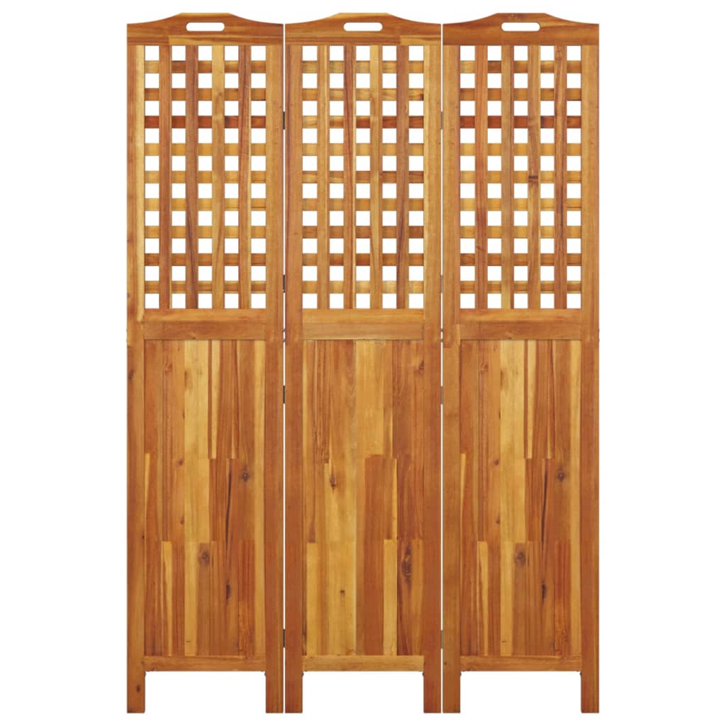 vidaXL 3 Panel Room Divider Privacy Room Divider Screen Solid Wood Acacia-36