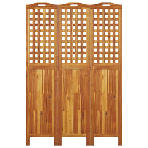 vidaXL 3 Panel Room Divider Privacy Room Divider Screen Solid Wood Acacia-36