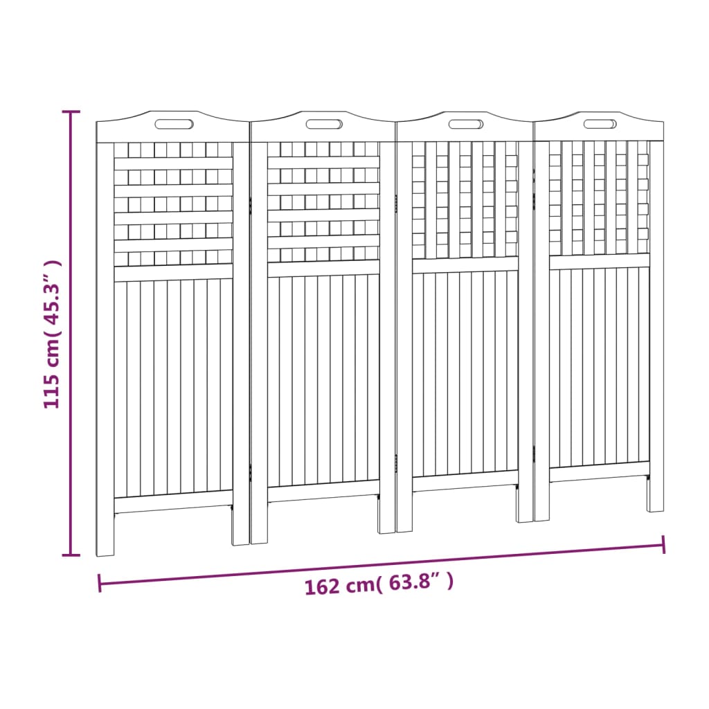 vidaXL 3 Panel Room Divider Privacy Room Divider Screen Solid Wood Acacia-31