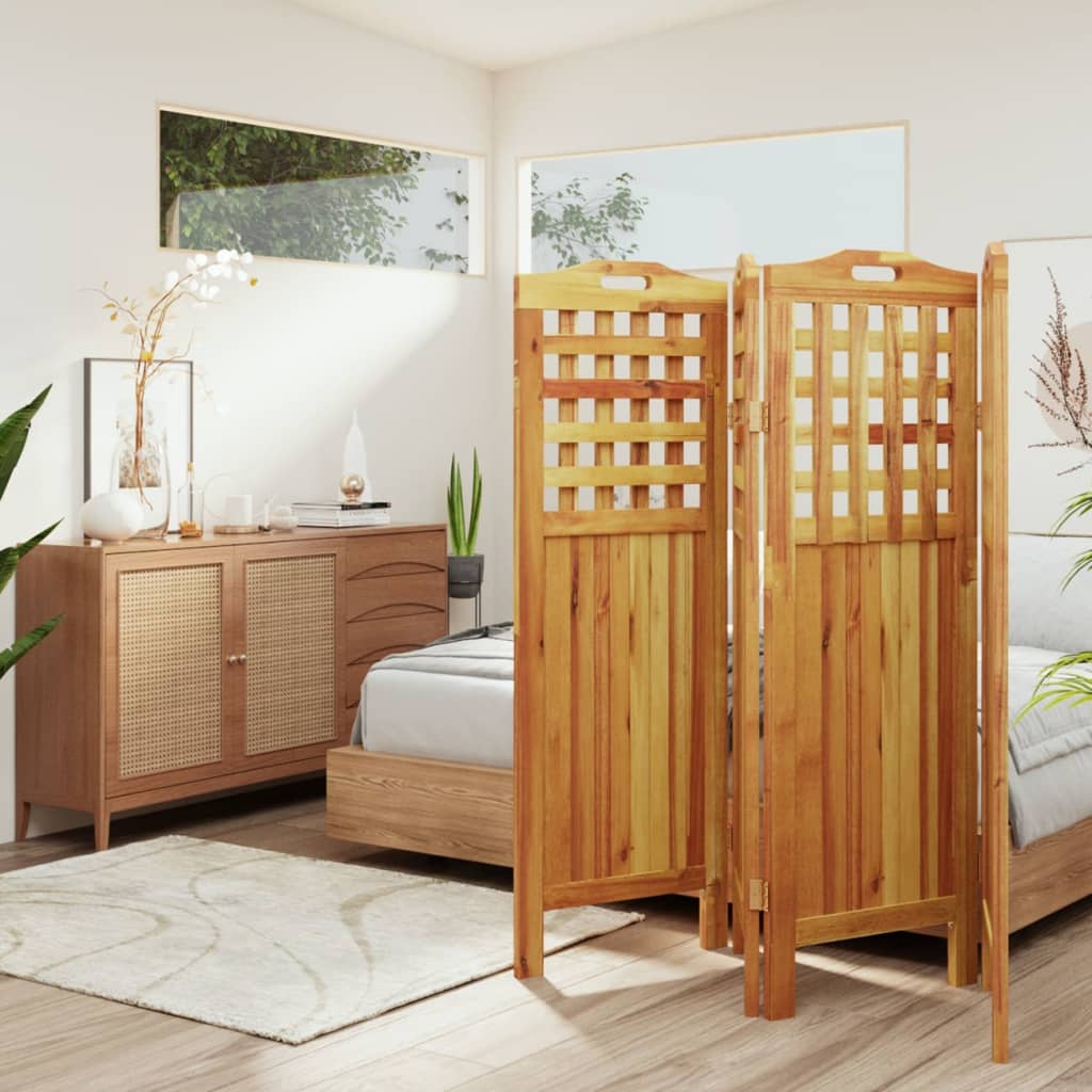 vidaXL 3 Panel Room Divider Privacy Room Divider Screen Solid Wood Acacia-23