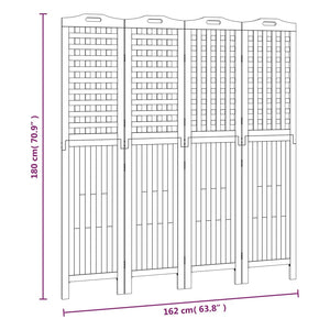 vidaXL 3 Panel Room Divider Privacy Room Divider Screen Solid Wood Acacia-25