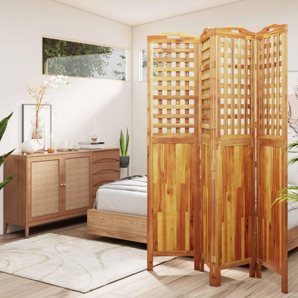 vidaXL 3 Panel Room Divider Privacy Room Divider Screen Solid Wood Acacia-15