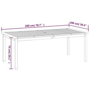 vidaXL Outdoor Dining Table Patio Table Garden Furniture Solid Wood Acacia-26