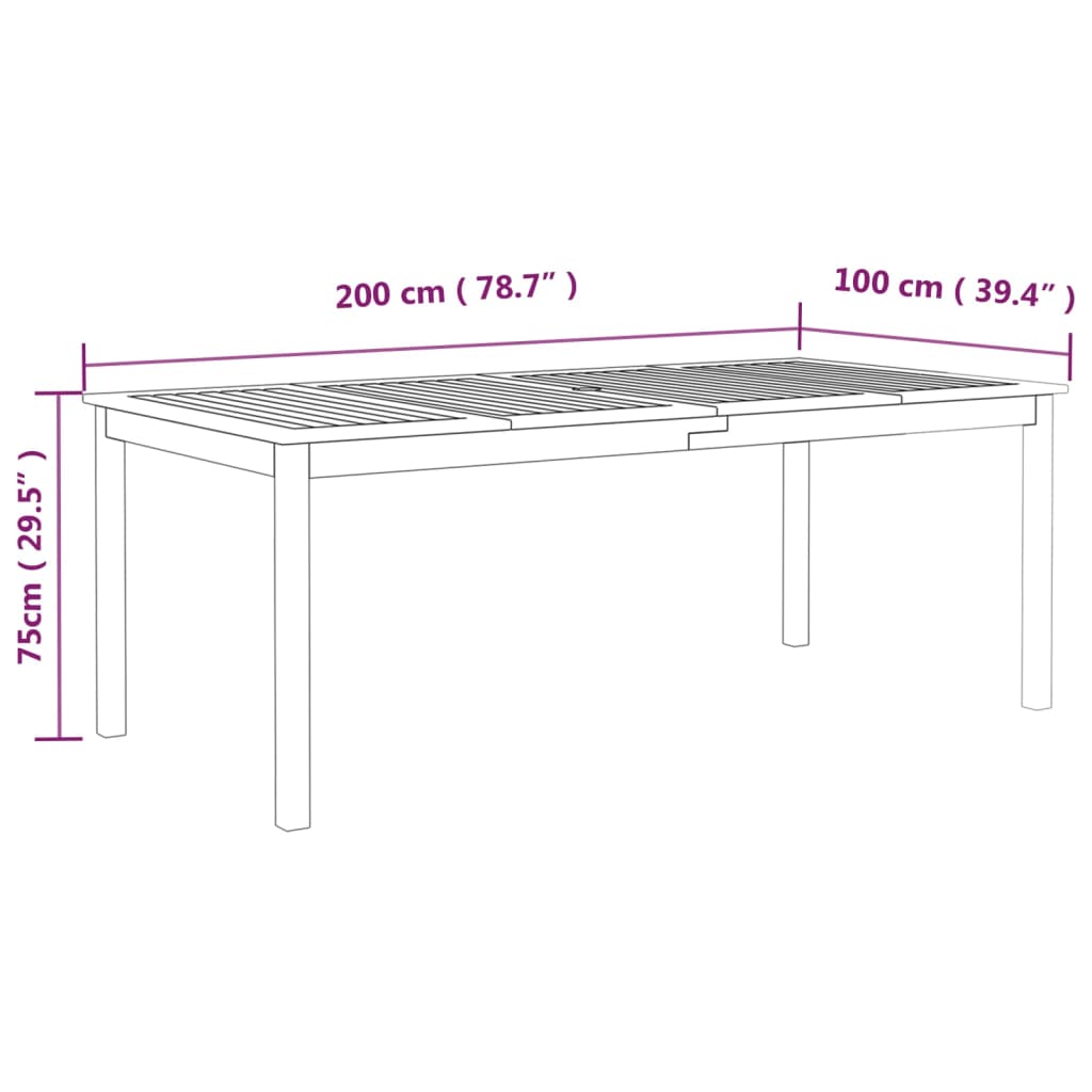 vidaXL Outdoor Dining Table Patio Table Garden Furniture Solid Wood Acacia-30