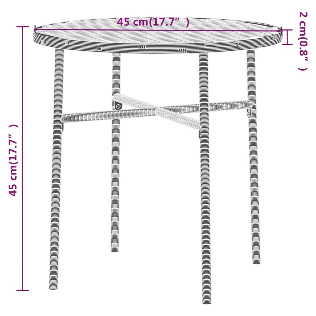 vidaXL Patio Dining Set 3 Piece Outdoor Wicker Table and Chair Set Poly Rattan-15