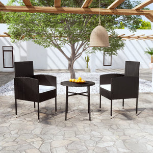 vidaXL 3 Piece Patio Dining Set Poly Rattan Anthracite-13