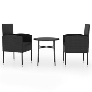 vidaXL 3 Piece Patio Dining Set Poly Rattan Anthracite-7