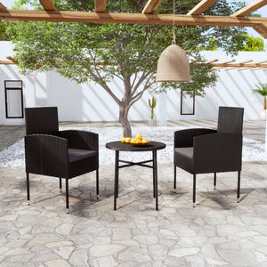 vidaXL 3 Piece Patio Dining Set Poly Rattan Anthracite-9