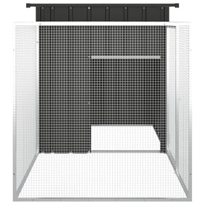 vidaXL Chicken Coop Multipurpose Chicken House with Mesh Cage Galvanized Steel-48