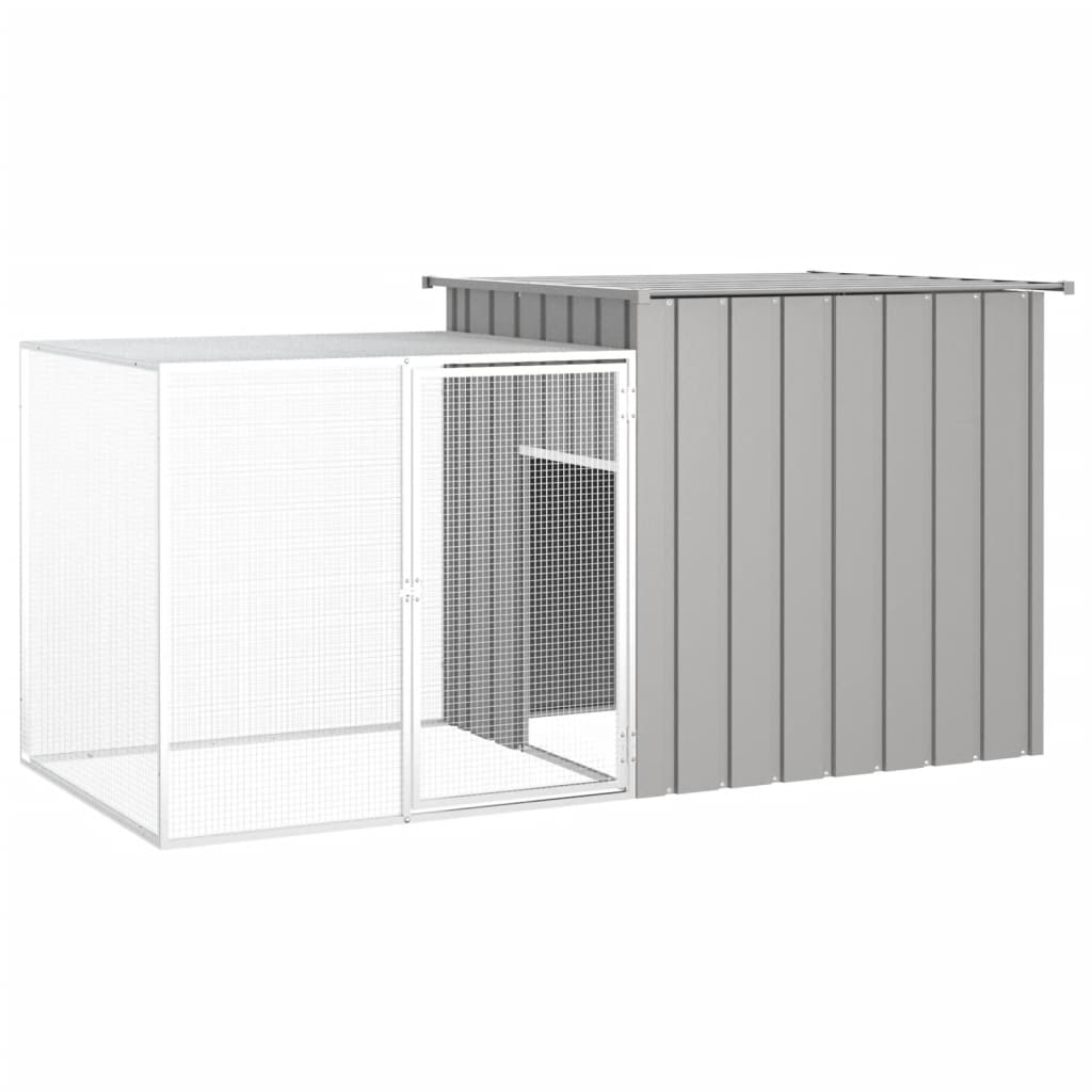 vidaXL Chicken Coop Multipurpose Chicken House with Mesh Cage Galvanized Steel-23