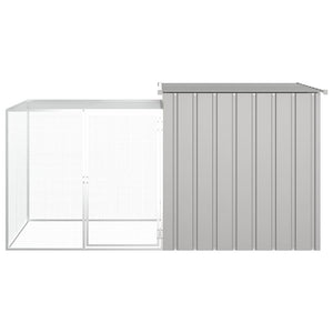 vidaXL Chicken Coop Multipurpose Chicken House with Mesh Cage Galvanized Steel-22