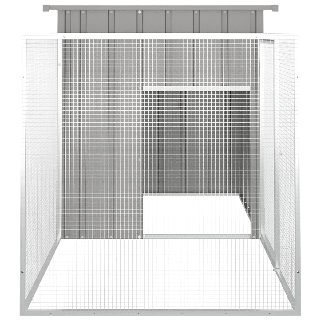 vidaXL Chicken Coop Multipurpose Chicken House with Mesh Cage Galvanized Steel-29