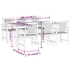 vidaXL Patio Dining Set Outdoor Garden Table and Chair Set Solid Wood Acacia-8