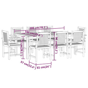 vidaXL Patio Dining Set Outdoor Garden Table and Chair Set Solid Wood Acacia-7