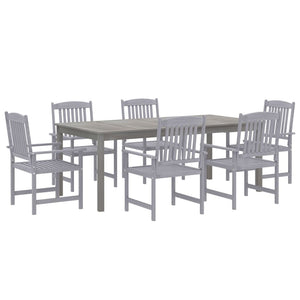 vidaXL Patio Dining Set Table and Chair Furniture Set Solid Wood Acacia Gray-1